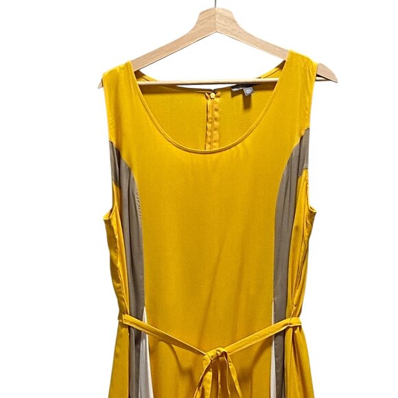 Jessica London Striped Maxi Dress Yellow Size 20W Minimalist Summer Coastal Boho - Picture 6 of 13